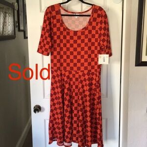 New! Lularoe checkered “Nicole” Dress
